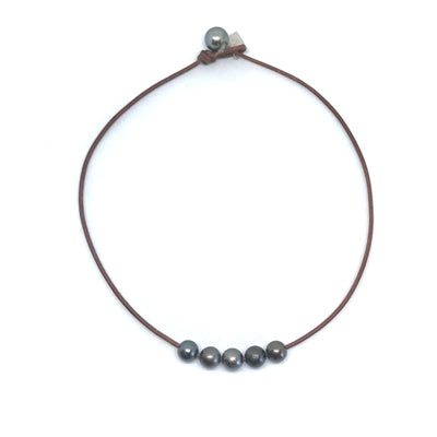 Breezy Five Pearl Tahitian Necklace