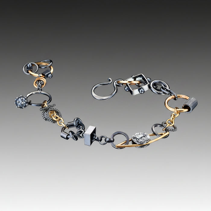 Black and Gold Treasure Bracelet - Champagne Diamond