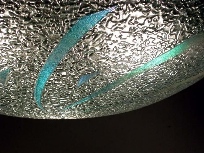Blue Dichroic Shard Art Glass Pendant Lamp