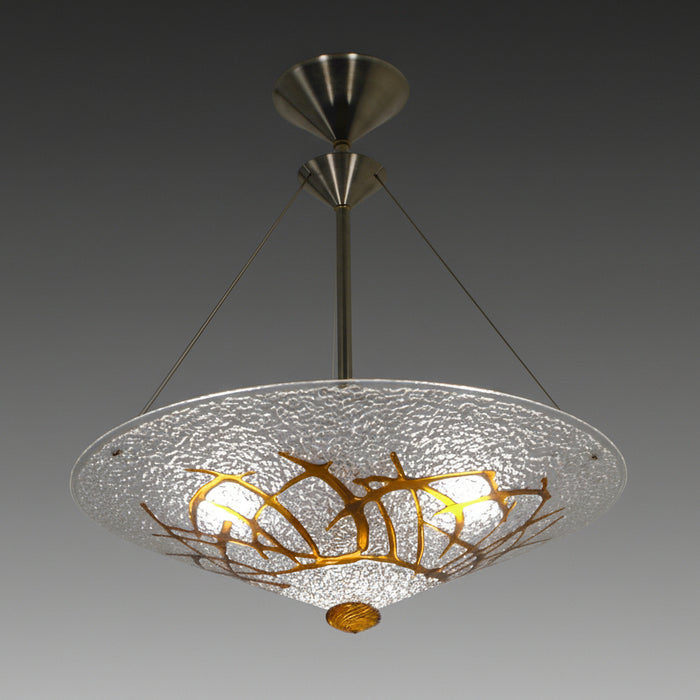 Caramel Bramble Art Glass Pendant Lamp