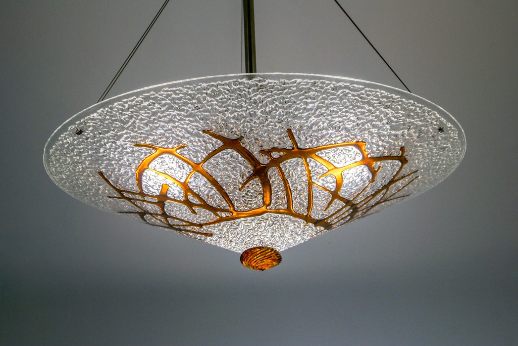 Caramel Bramble Art Glass Pendant Lamp