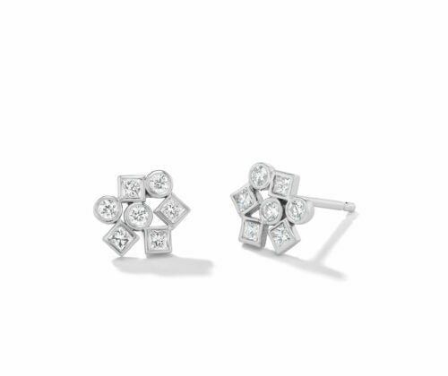 Scribble Jumble Diamond Stud Earrings