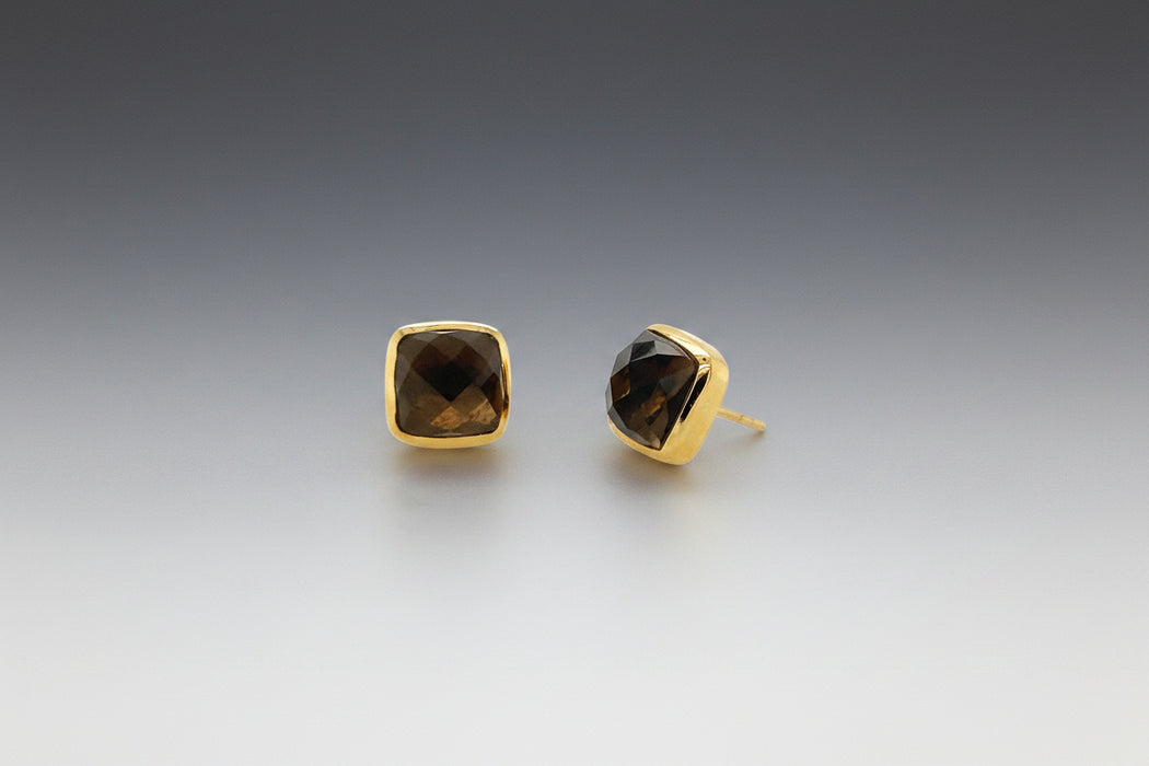 Gold Square Studs