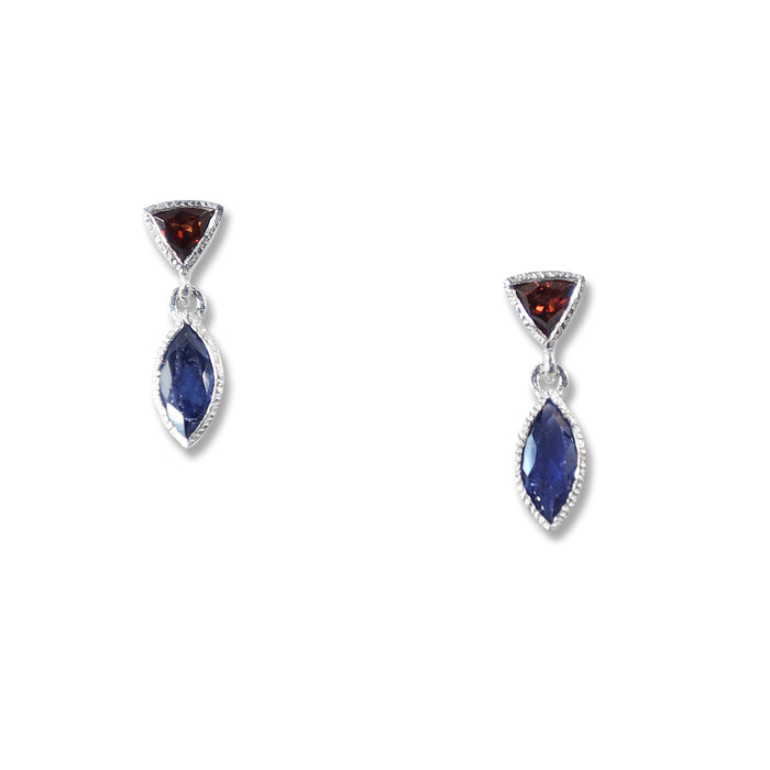 Silver, White Rhodium Tiny Petal Earrings