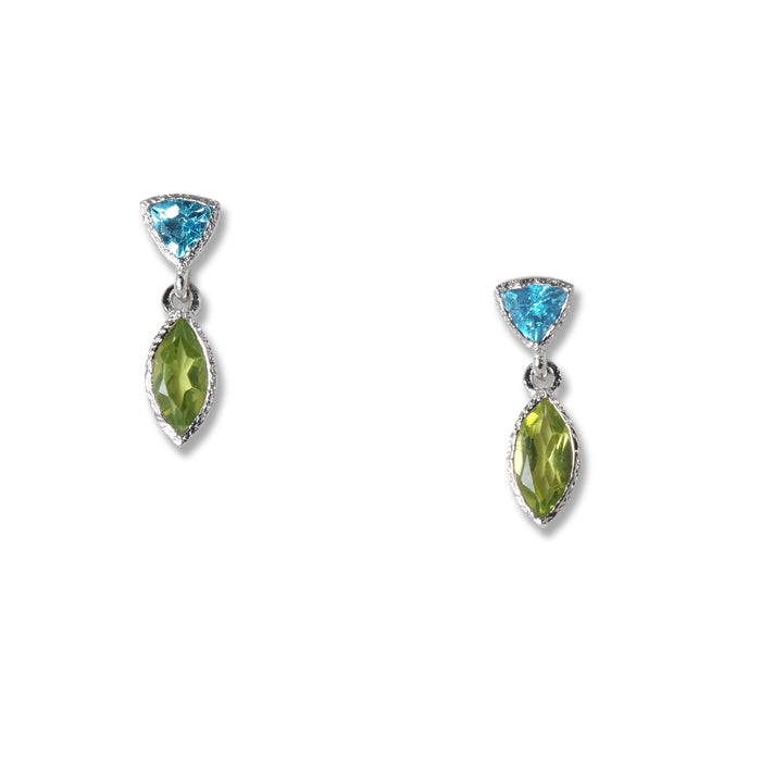 Silver, White Rhodium Tiny Petal Earrings