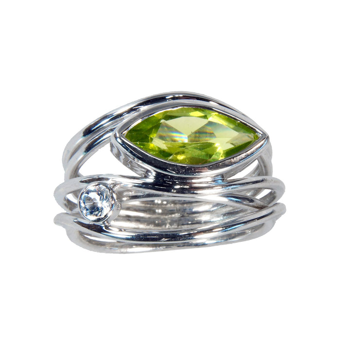 East West Peridot Marquise Ring