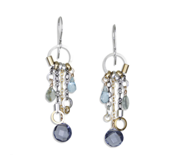 Iolite Long Drop Earrings