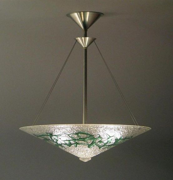 Emerald Bramble Art Glass Pendant Lamp