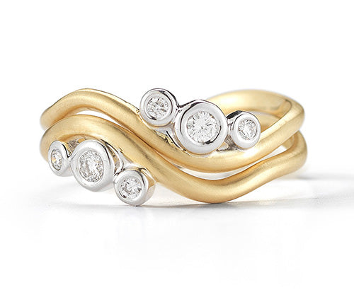 Scribble Double Trio Ring