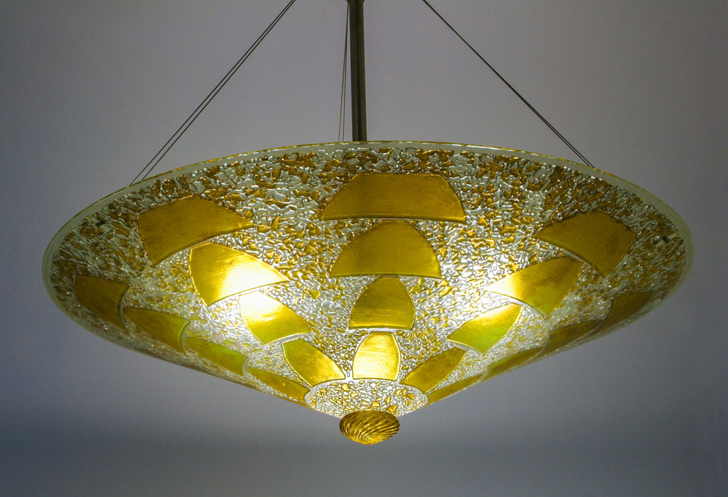 Southwest Basket Art Glass Pendant Lamp