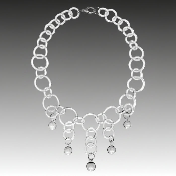 Glass Ball Drop Chain Necklace