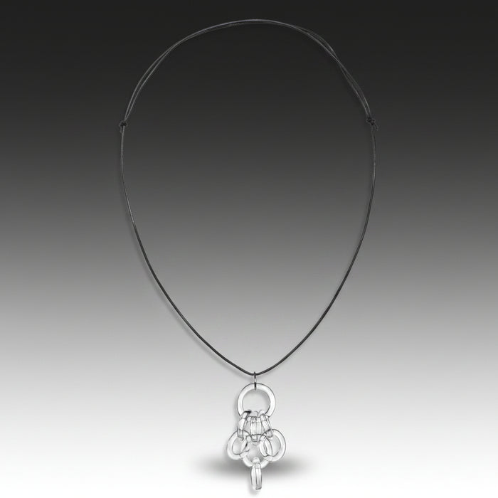 Glass Cluster Chain Pendant Necklace
