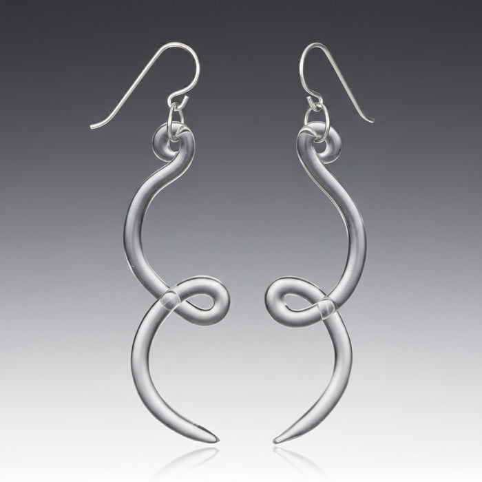 Glass Cursive Curve Earrings