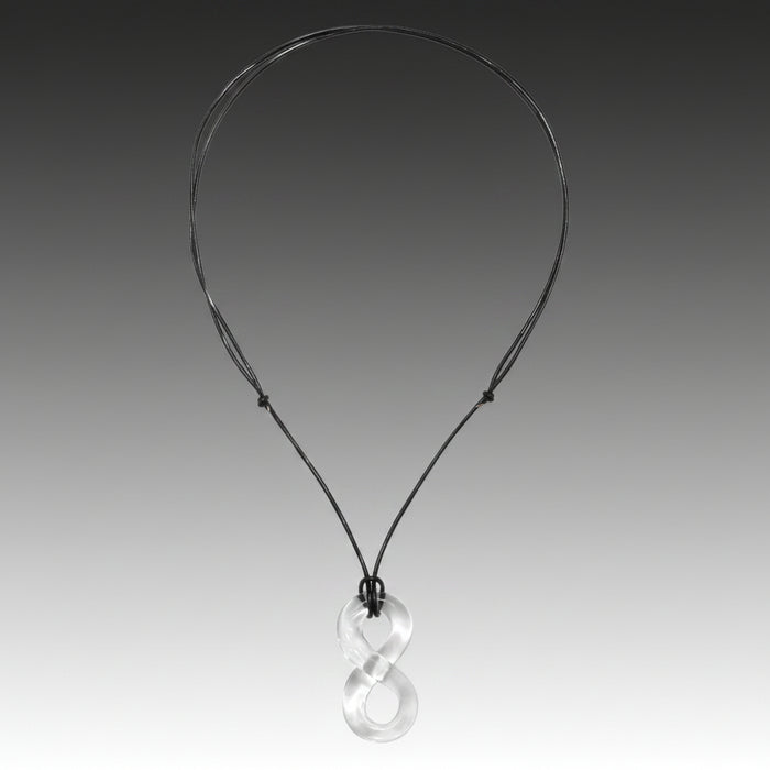 Glass Figure Eight Pendant Necklace
