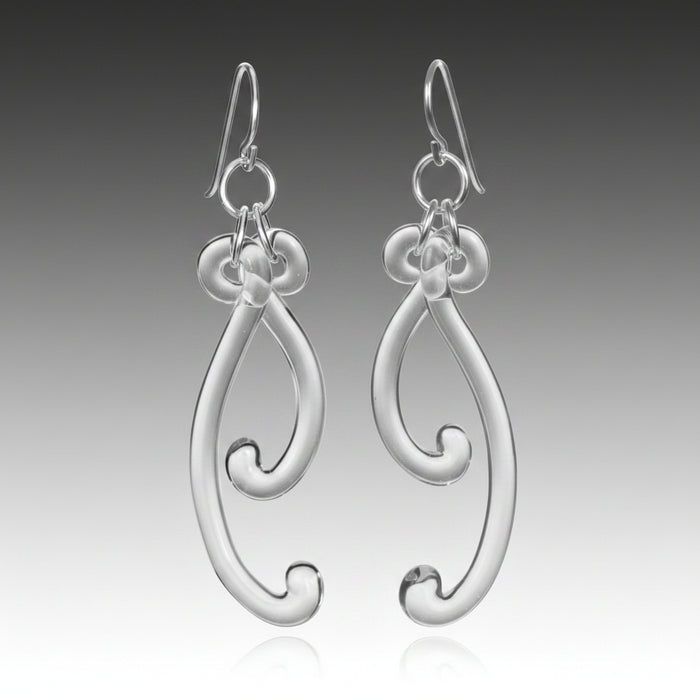 Glass Paisley Curve Earrings