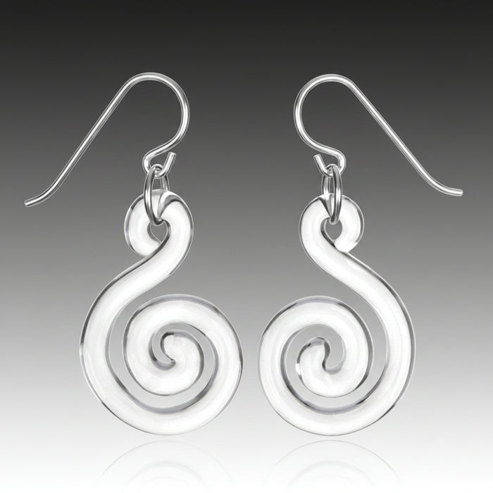 Glass Small Flat Spiral Earrings