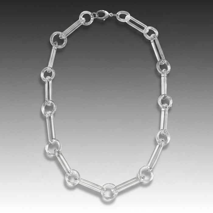 Glass Statement Long Link Chain Necklace