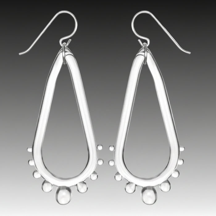 Glass Teardrop Wheel Earrings