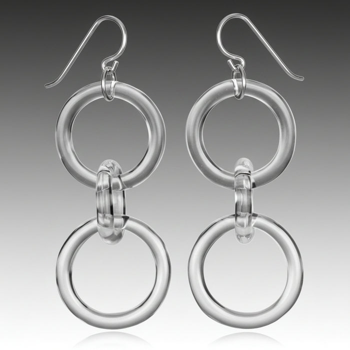 Glass Thin Waisted Chain Earrings