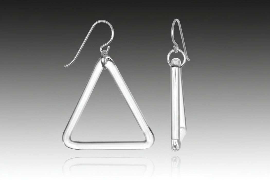 Glass Large Single Triangle Earrings