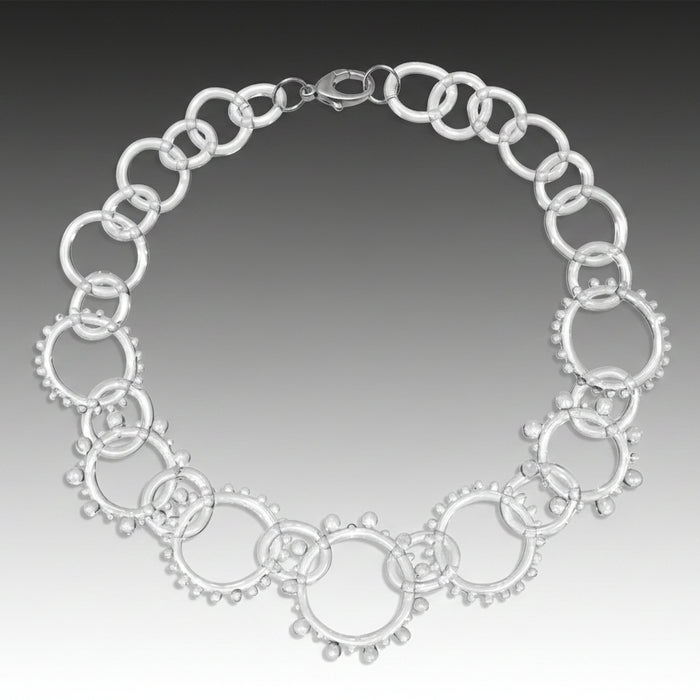 Glass Statement Wheel Necklace