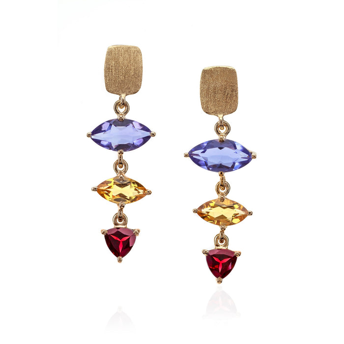 Iolite Jewel Drop East West Marquise Earrings