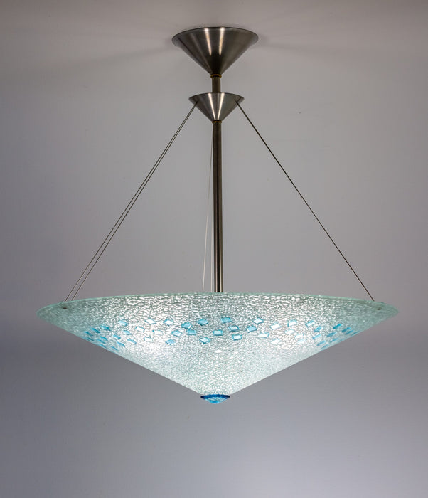 Azure Squares Art Glass Pendant Lamp