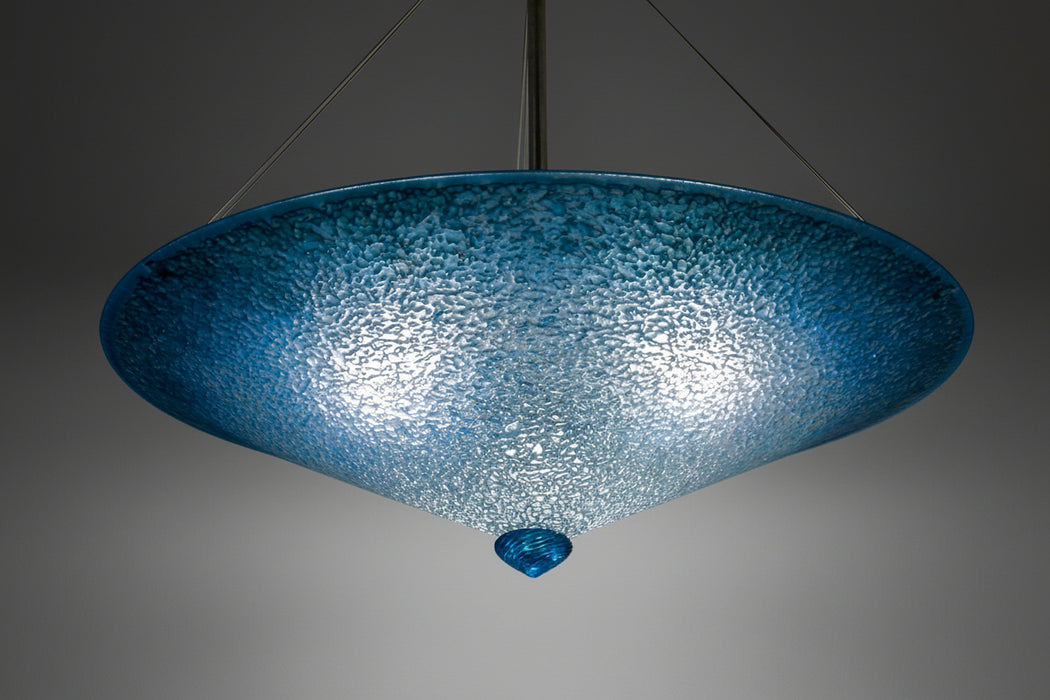 Teal Fade Art Glass Pendant Lamp