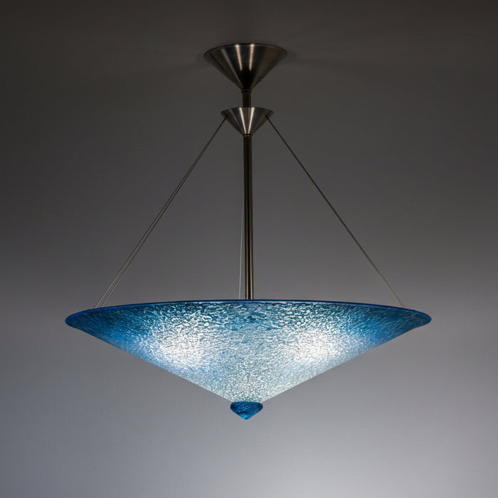 Teal Fade Art Glass Pendant Lamp