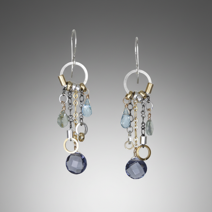 Iolite Long Drop Earrings