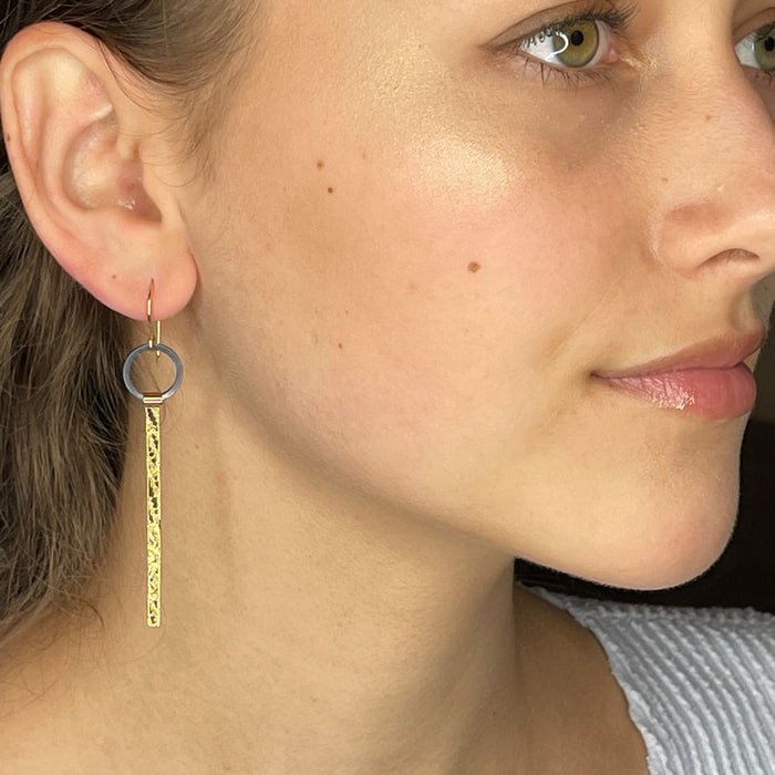 Acid Etched Stick Earrings