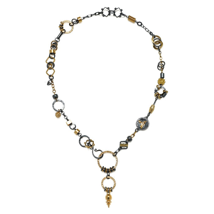 Black & Gold Sculpture Necklace