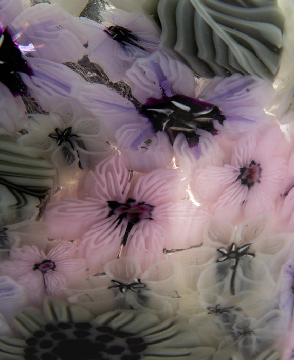 Lavender Millefiori Art Glass Vase