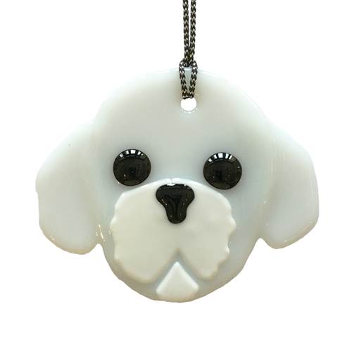 Fluffy White Dog Ornament