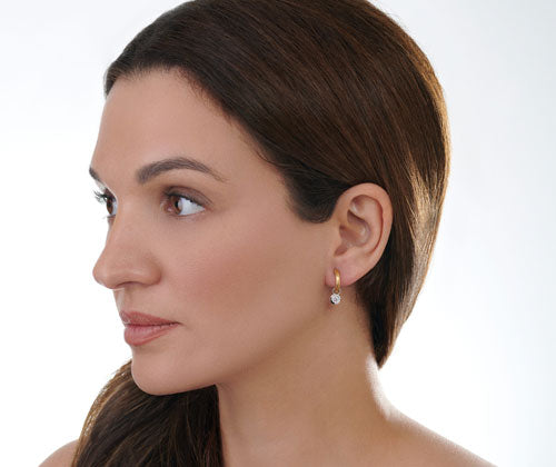 Mercer Diamond Single Drop Huggie Earrings