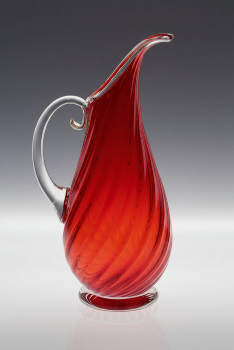 Roxy Strawberry Red Art Glass Pitcher