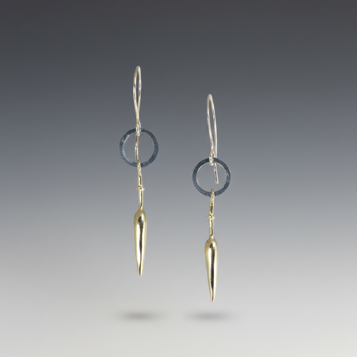 Black & Gold Spike Earrings