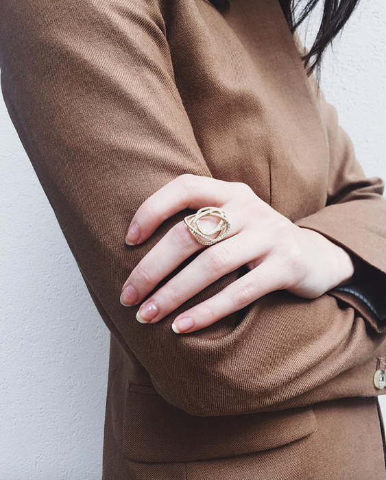 Scribble Pave Tangle Ring