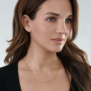 Scribble Infinity 5 Station Gold and Diamond Necklace