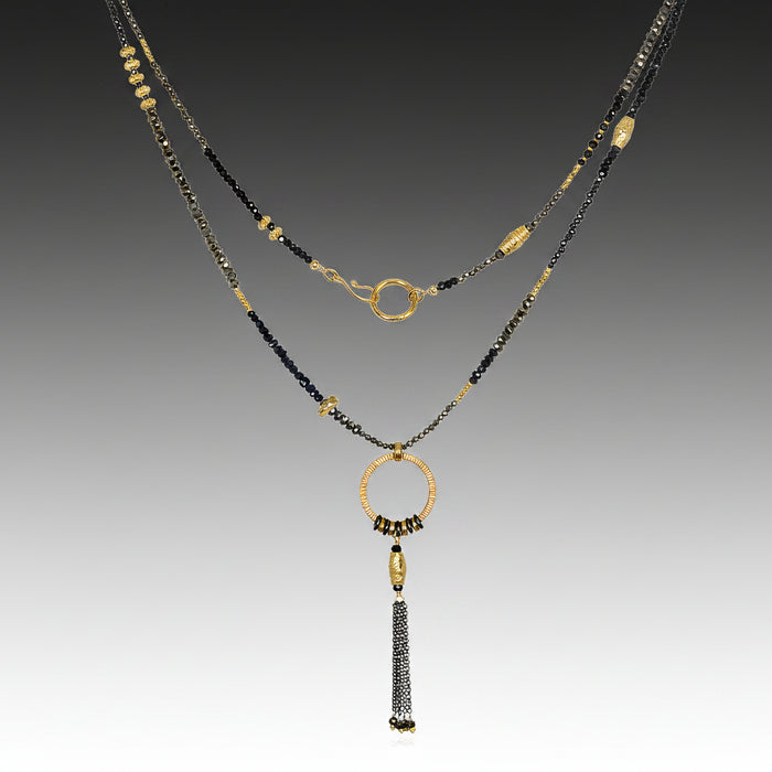 Spinel and Gold Tassel Necklace