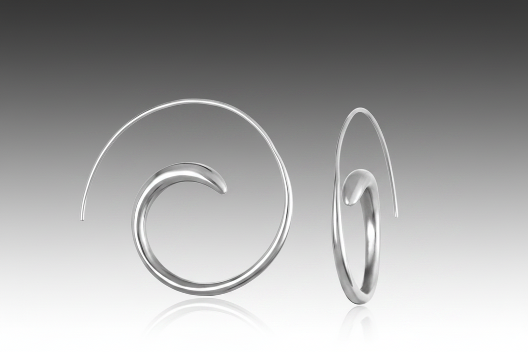 Swirl Hoops Sterling Silver