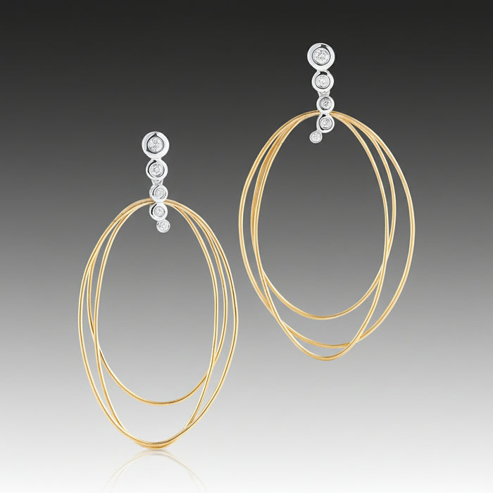 Thompson Hoop Gold and Diamonds Earrings