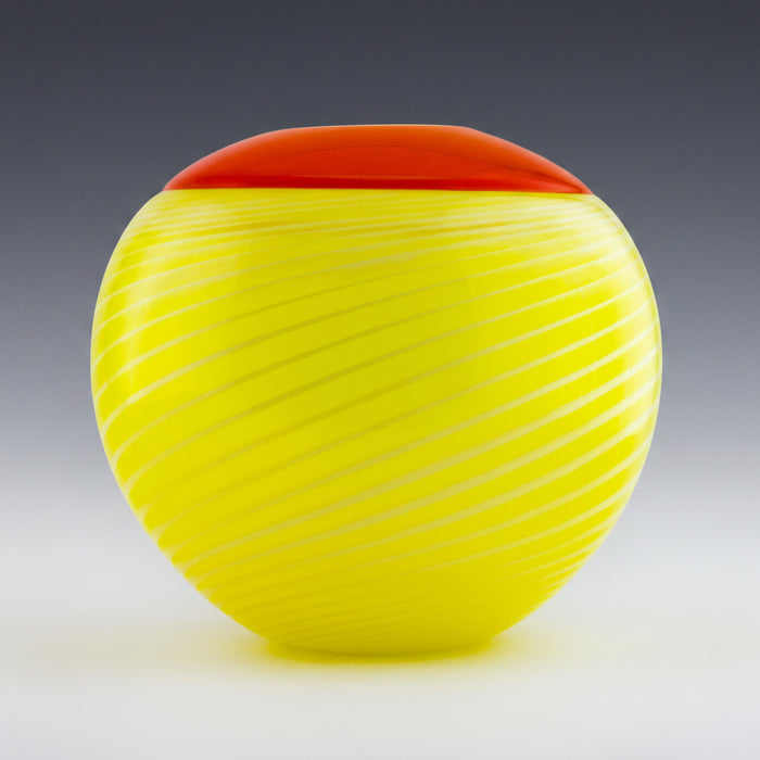 Yellow & Orange Art Glass Purdy Vase
