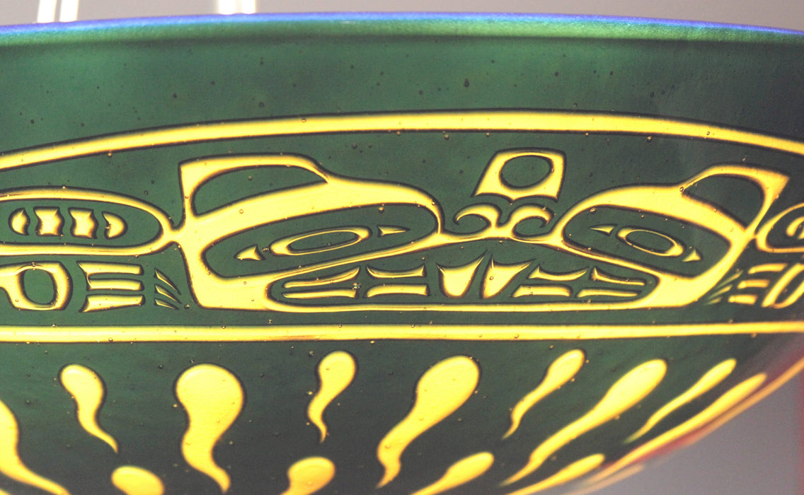 Green Beaver Carved Hemisphere