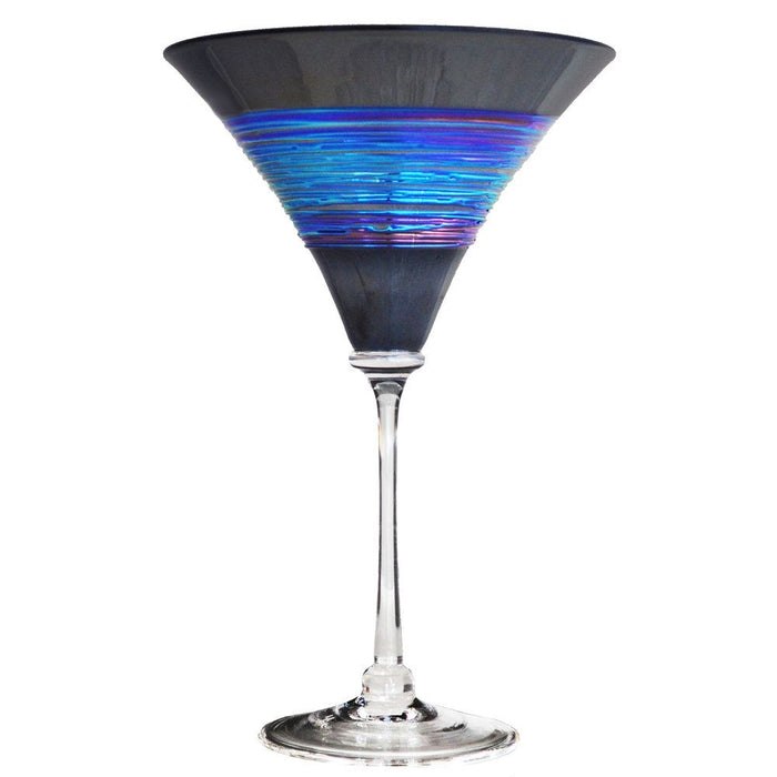 Black Rainbowspun Martini Glass