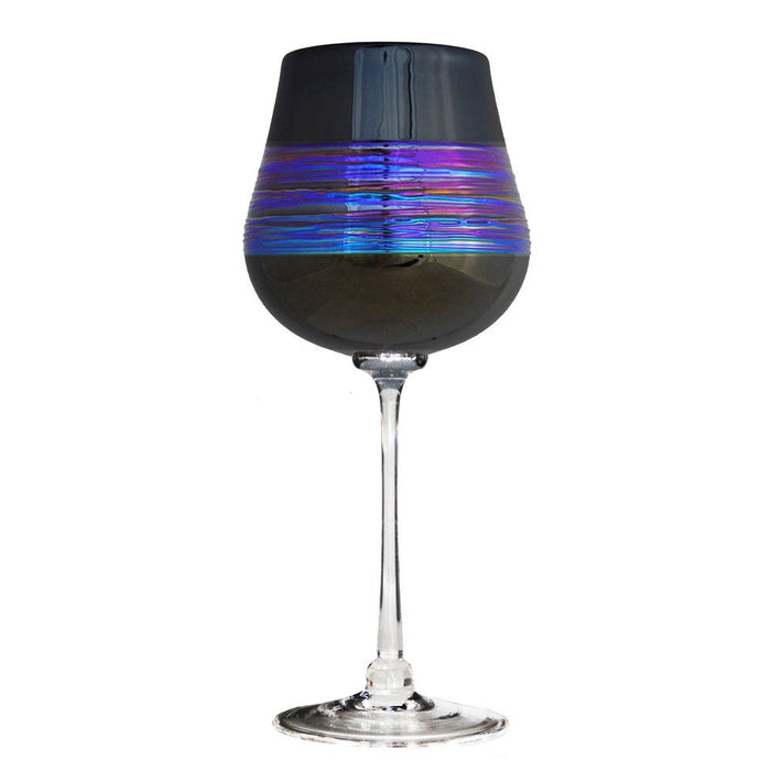 Black Rainbowspun Wine Glass