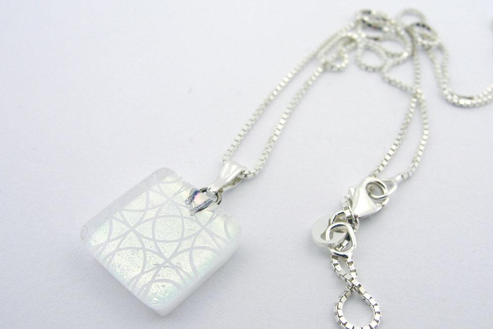 White Axiom Charm Necklace