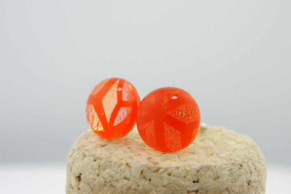 Dimensional Orange Post Earrings