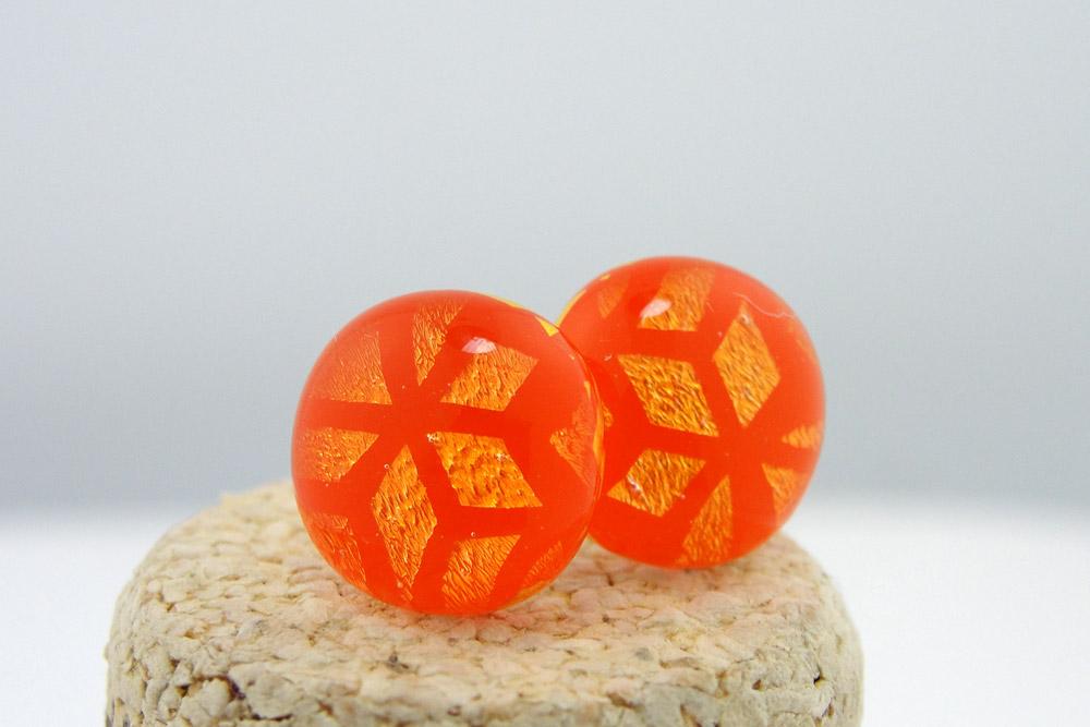 Dimensional Orange Post Earrings