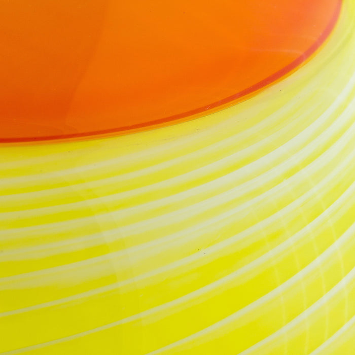 Yellow & Orange Art Glass Purdy Vase